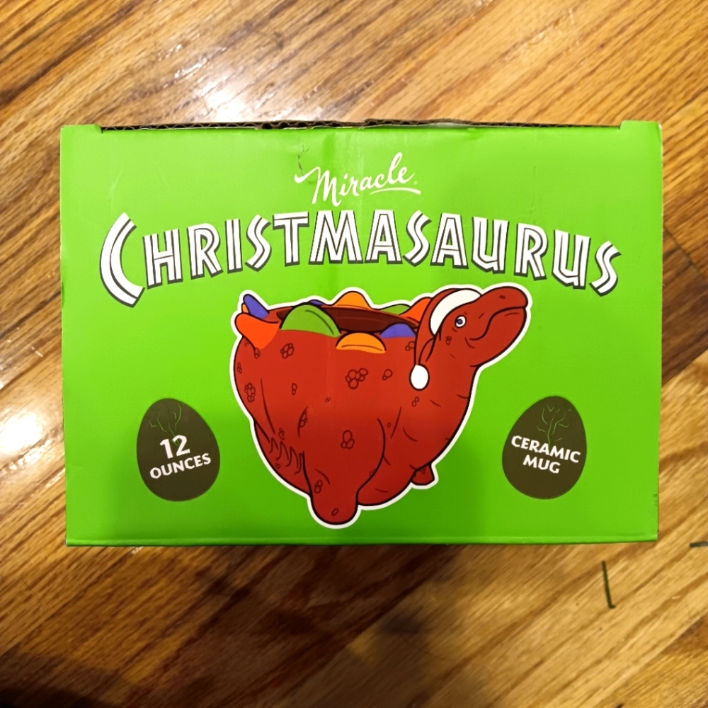 Christmasaurus Dinosaur Tiki Mug Miracle Holiday Pop Up Bar New In Box Christmas